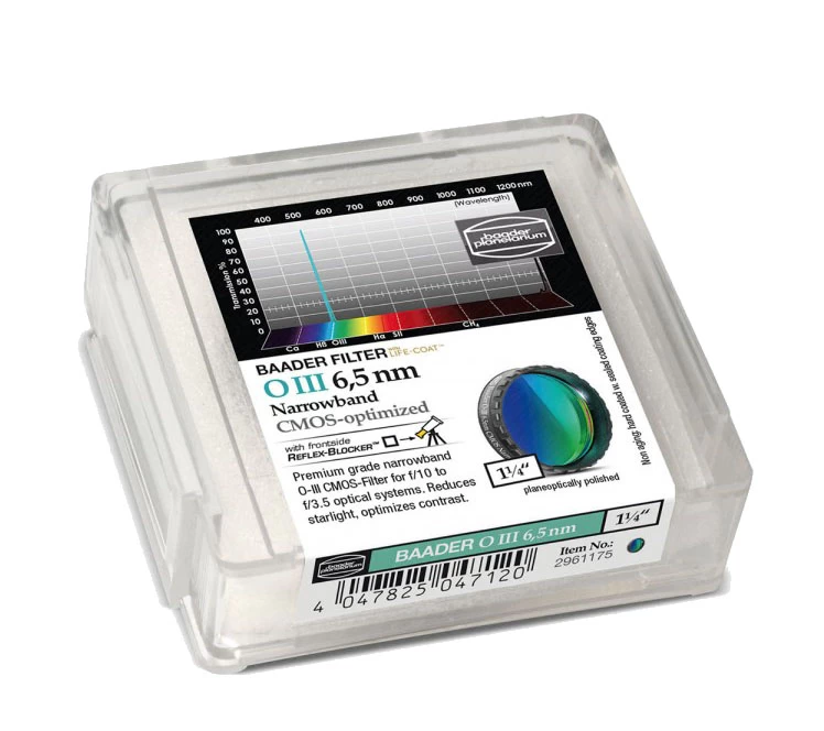 Baader keskenysávú OIII szűrő 6.5 nm (1.25") Baader keskenysávú OIII szűrő 6.5 nm (1.25")