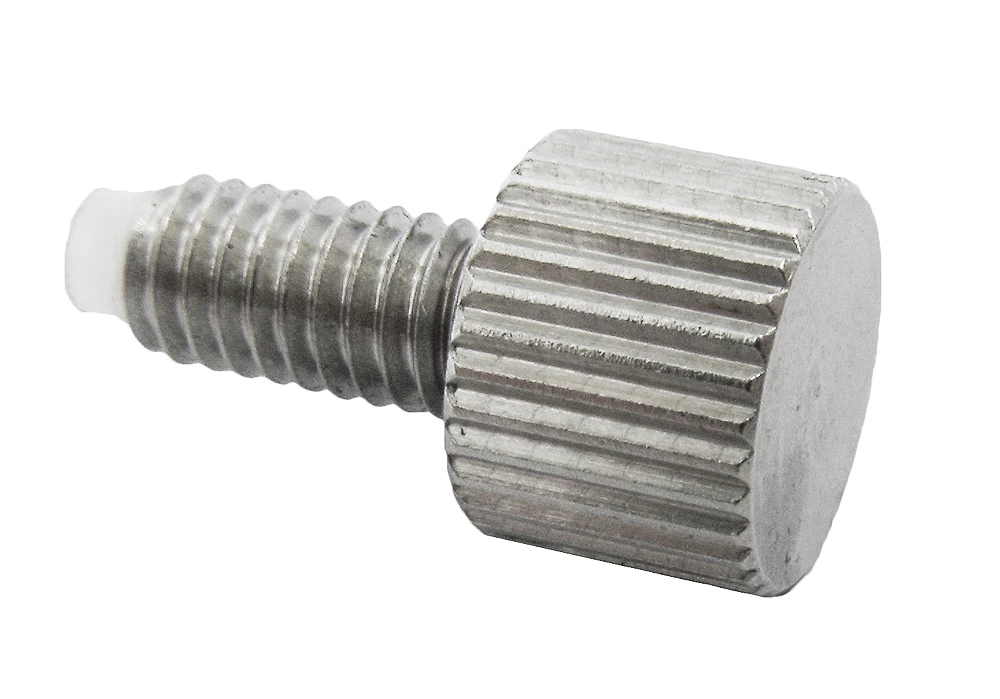 Metrikus csavar M4 menettel, 8 mm hosszú, műanyag betéttel Metrikus csavar M4 menettel, 8 mm hosszú, műanyag betéttel