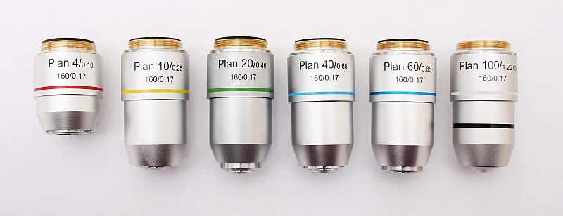 Plan akromatikus objektív készlet (4x, 10x, 40x, 100x) Plan akromatikus objektív készlet (4x, 10x, 40x, 100x)