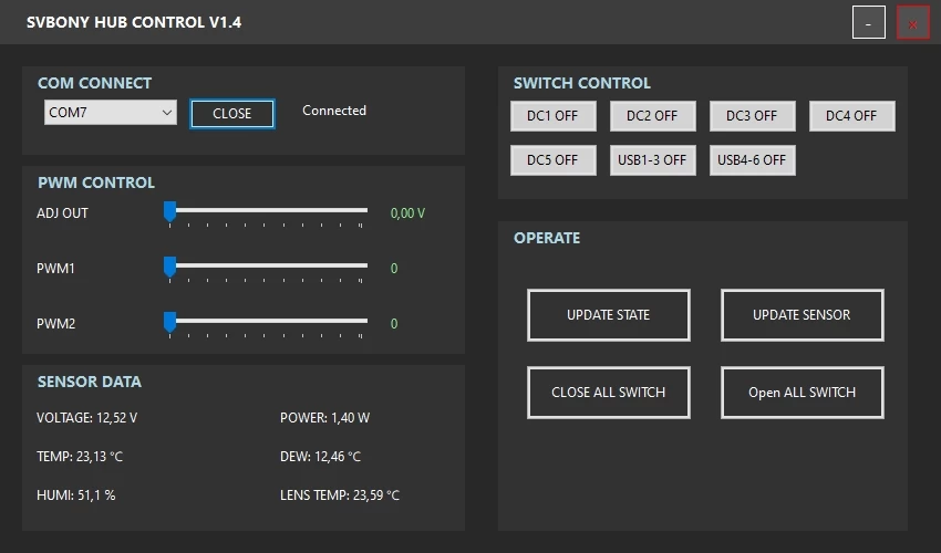 Svbony SV241 Pro – počítačom ovládateľný USB rozbočovač a napájacia distribučná skrinka Svbony SV241 Pro – počítačom ovládateľný USB rozbočovač a napájacia distribučná skrinka