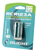 Olight RCR123A Litium-ion akumulátor (650 mAh)